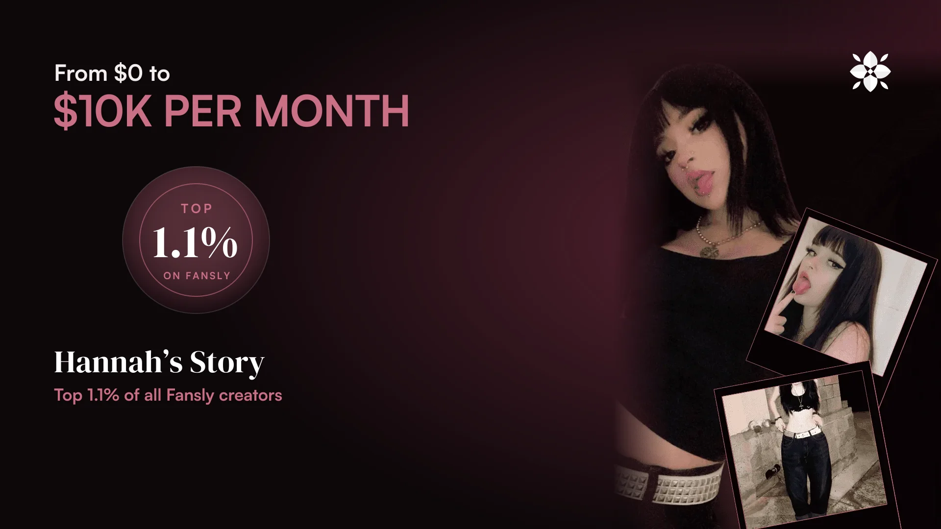 Video-Fallstudie Hannah: von 0 $ auf 10.000 $ im Monat auf Fansly mit Modellaire